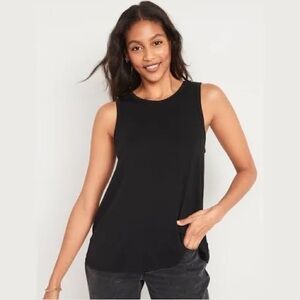 Old Navy | Black Heathered Luxe Jersey Swing Tank